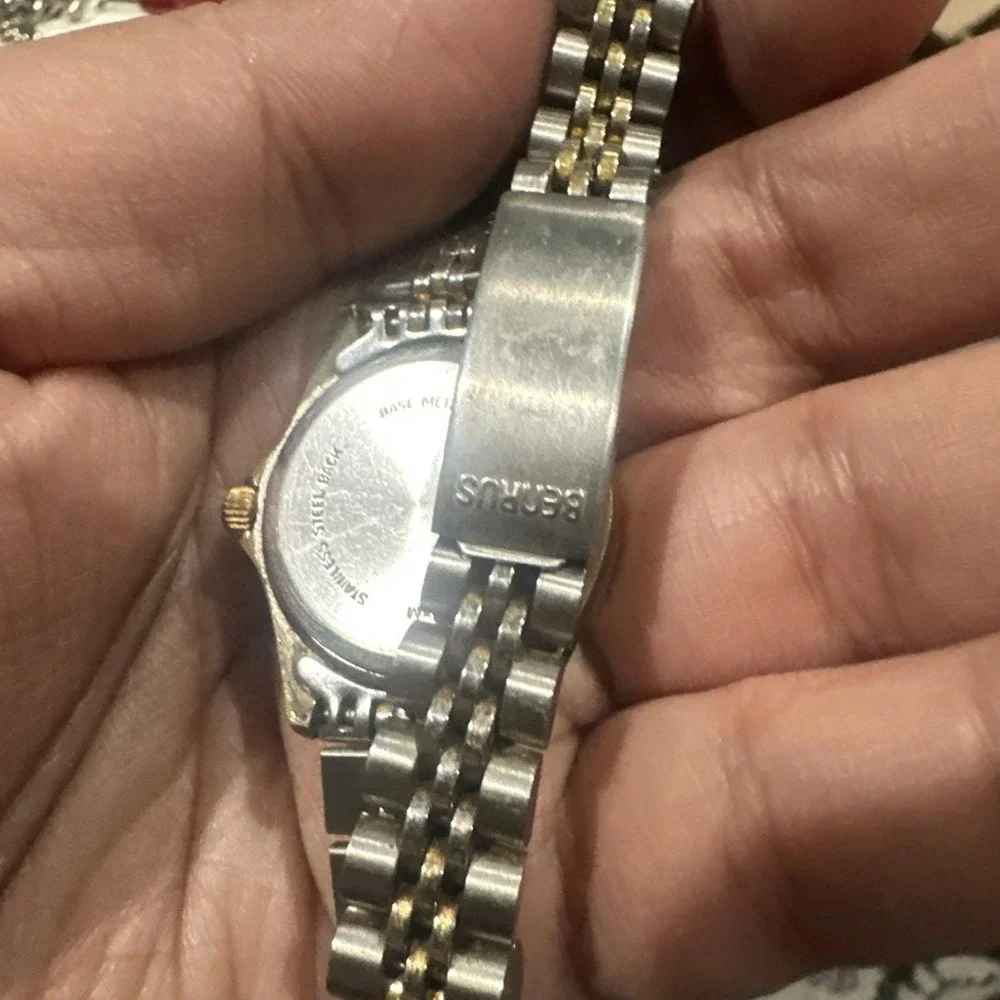 Works Vintage Benrus Moon Phase Womens Watch 25MM Two‎ Tone Band Fit 7in - Read